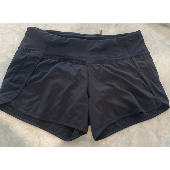 Lululemon Women's Run Times 4" Inseam Shorts Size 6 Black Outdoor Active Running - Picture 2 of 10
